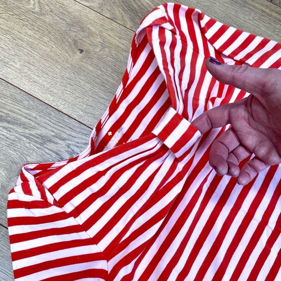 KATE SPADE Red & Pink Striped 3/4 Sleeve Tee - Picture 3 of 9